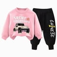 thumbnail image 1 of Ccpelsie Boy Clothes Rib Knit Cute Sweater Sweatsuit 2Pcs Joggers Pant Set Fall Winter Clothes(Pink,7-8 Years), 1 of 6