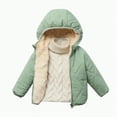 thumbnail image 1 of Ccpelsie Boy Winter Coat Warm Quilted Puffer Parka Jacket with Detachable Hood for Big/Little Kid(Green,12-18 Months), 1 of 3