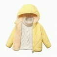 thumbnail image 1 of Ccpelsie Boy Winter Coat Warm Quilted Puffer Parka Jacket with Detachable Hood for Big/Little Kid(Yellow,5-6 Years), 1 of 3