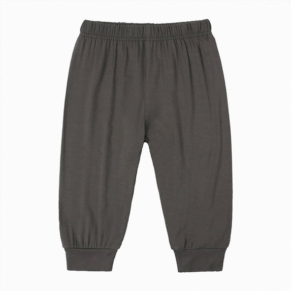 Ccpelsie Boy's Baggy Sweatpants Elastic Waist Open Bottom Straight Leg Workout Athletic Pants for Fall Winter(Dark Gray,6-9 Months)