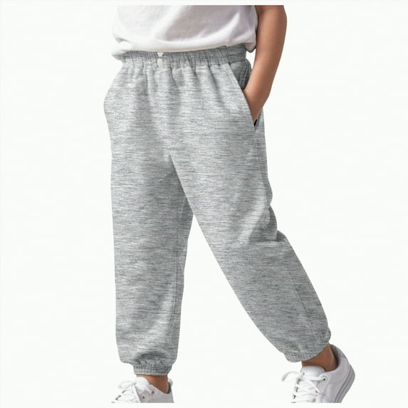 Ccpelsie Boy's Wide Leg Cargo Baggy Sweatpants Casual Sports Jogges Long Trousers with Pockets(Grey,3-4 Years)