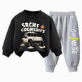 thumbnail image 1 of Ccpelsie Boys 2-Piece Fall Winter Outfit Set Long Sleeve Shirt and Pants Kid Clothes Casual Daily Wear(Black,6-7 Years), 1 of 7