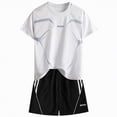 thumbnail image 1 of Ccpelsie Boys Athletic Short Sets 2 Piece T-Shirt and Shorts for Kids Loose Mesh Outfit Sets Summer Wear(White,7-8 Years), 1 of 7