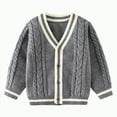 thumbnail image 1 of Ccpelsie Boys Cardigan Sweater Soft Cotton Knit Fall Casual Outerwear for Toddlers Big/Little Kids(Grey,4-5 Years), 1 of 8
