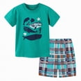 thumbnail image 1 of Ccpelsie Boys Clothes 2-Piece Summer Outfit Cute T-Shirt & Letter Print Shorts for Kids Clothing Set Dark Green,1-2 Years, 1 of 7