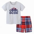 thumbnail image 1 of Ccpelsie Boys Clothes 2-Piece Summer Outfit Cute T-Shirt & Letter Print Shorts for Kids Clothing Set Grey,2-3 Years, 1 of 7