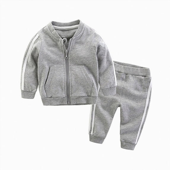 Ccpelsie Boys Clothes Boy Outfits 2-Piece Long Sleeve Hoodie and Pants Boys Fall Winter Clothes(Grey,3-4 Years)