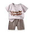 thumbnail image 1 of Ccpelsie Boys Clothes Set 2 Piece Short Sleeve T-Shirt & Shorts Casual Boys Summer Outfits Set for Children(Grey,5-6 Years), 1 of 3