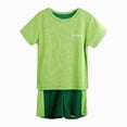 thumbnail image 1 of Ccpelsie Boys Clothes Summer Outfits Quick Dry Athletic Short Sleeve Boys' Shorts Set for Kids Clothes(Green,3-4 Years), 1 of 4