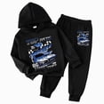 thumbnail image 1 of Ccpelsie Boys Clothes Sweatshirt Top and Solid Sweatpants 2 Pcs Winter Kids Fall Outfits Set 4-12Y(Black,4-5 Years), 1 of 5