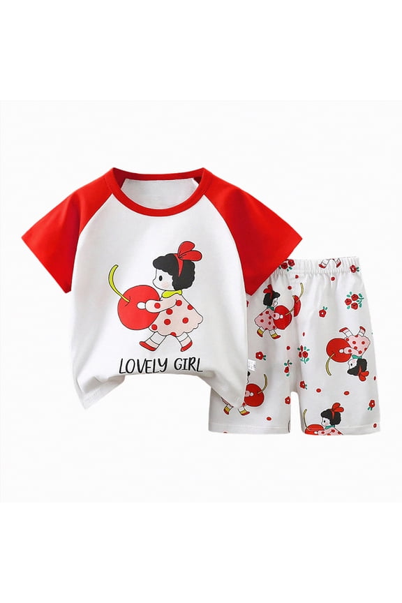 Boys Clothing Set Camo Tops T-Shirt and Shorts Set Summer Fashion Clothes for 6-12 Years Kids(Red,6-12 Months)