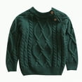 thumbnail image 1 of Ccpelsie Boys Crewneck Cable Knit Sweaters Kids Long Sleeve Pullover Tops Fall Winter Warm Outwear for Toddler(Dark Green,3-6 Months), 1 of 4