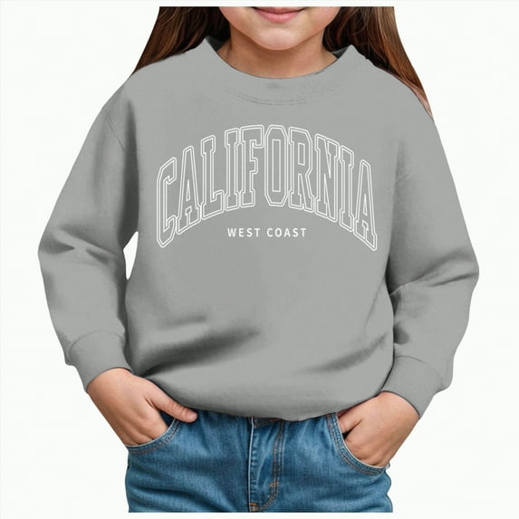 Ccpelsie Boys Crewneck Sweatshirt Fleece Sweatshirts Long Sleeve Basic Pullover Soft Warm Outwear for Kids(Grey,4Y)