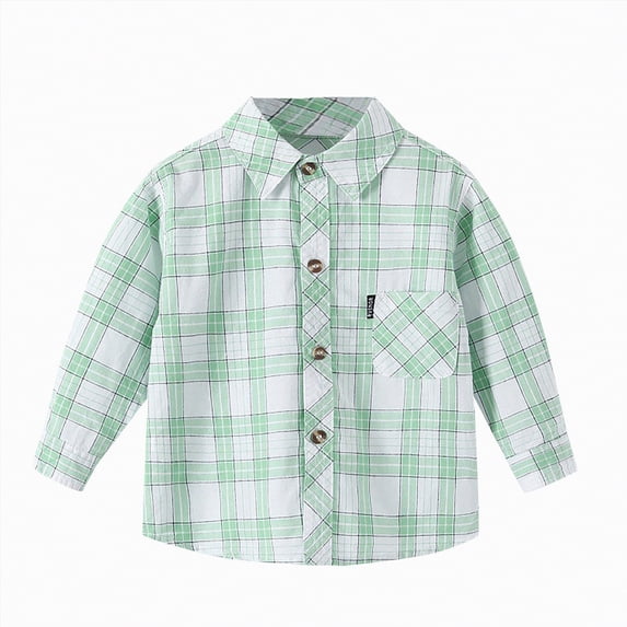 Ccpelsie Boys Dress Shirt Long Sleeve Solid Button Down with Point Collar for School Uniform and Formal Occasions(Light Green,17-18 Years)