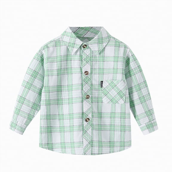 Ccpelsie Boys Dress Shirt Long Sleeve Solid Button Down with Point Collar for School Uniform and Formal Occasions(Light Green,17-18 Years)