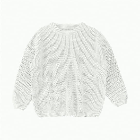 Ccpelsie Boys’ Fleece Crewneck Sweater Boy’s Long Sleeve Pullover Shirt - Soft and Breathable Cotton(White,0-3 Months)