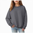 thumbnail image 1 of Ccpelsie Boys’ Fleece Crewneck Sweatshirt Kids Long Sleeve Pullover Soft and Breathable Cotton for Toddler(Grey,18-24 Months), 1 of 9