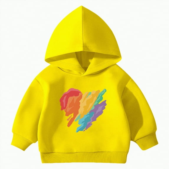 Ccpelsie Boys Fleece Pullover Hoodies Sweatshirt Casual Loose Outwear Coat with Pockets for Kids(Yellow,5-6 Years)