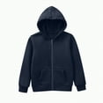 thumbnail image 1 of Ccpelsie Boys Girls Full-Zip Hoodie Sweatshirt, Soft Fabric with Pockets for Big/Little Kids(Navy,12-18 Months), 1 of 6