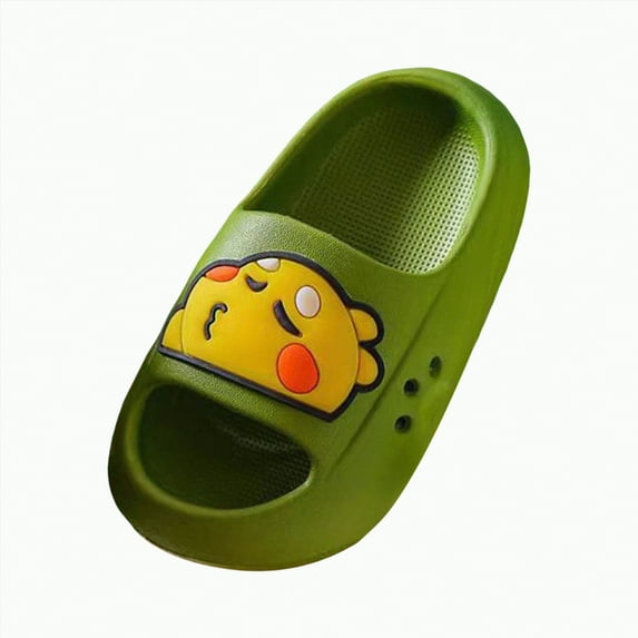 Ccpelsie Boys Girls Slide Sandals Cute Summer Beach Pool Shower Slippers Non-slip Quick Drying Sandal for Toddler Little/Big Kid(Green,9.5)