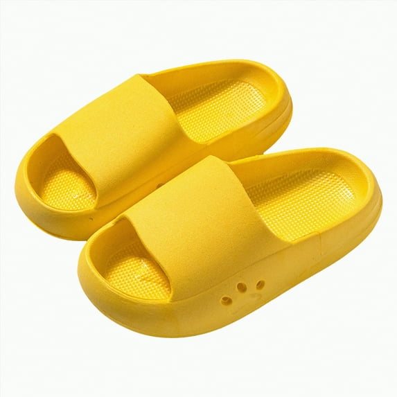 Ccpelsie Boys Girls Slides Non-slip Summer Beach Pool Shoes Toddler Cartoon Slide Sandals Indoor& Outdoor Garden Slippers Shower Shoes(Yellow,12)