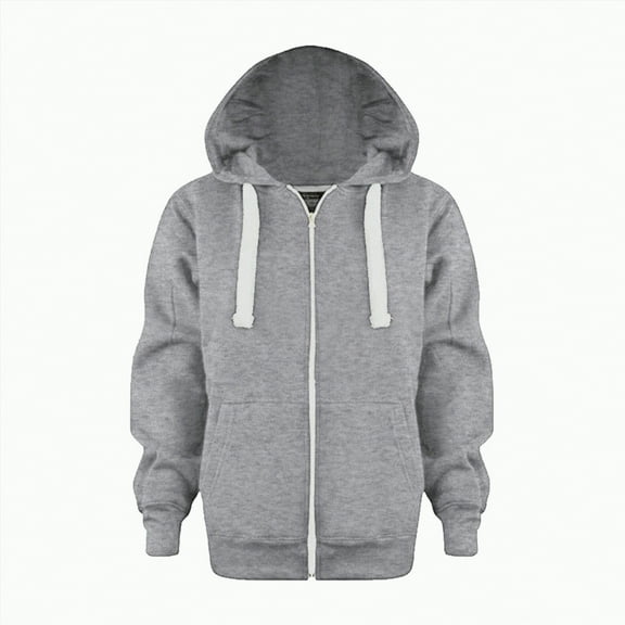Ccpelsie Boys Girls Sweatshirts, Hoodies, Joggers Shirt, Casual Full Zip Coat for Big/Little Kids(Grey,5-6 Years)