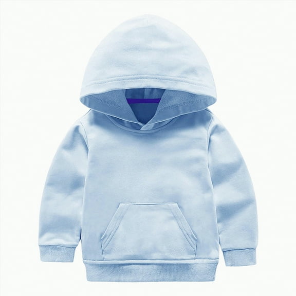 Ccpelsie Boys Hoodie Sweatshirt, Girls Hooded,Hoodies for Toddler Boys Fashion Fleece Pullover Tops Kids Clothes(Light Blue,12-18 Months)