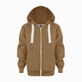 thumbnail image 1 of Ccpelsie Boys Hoodies Cool Hooded for Fall Winter Hooded Warm Sweatshirt for Kids Casual Coat(Khaki,11-12 Years), 1 of 6