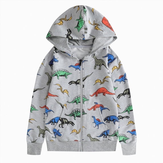 Ccpelsie Boys Hoodies Kids Zip-Up Sweatshirts Coat for Boys Children Plain Basic Everyday Wear(Grey,9-10 Years)