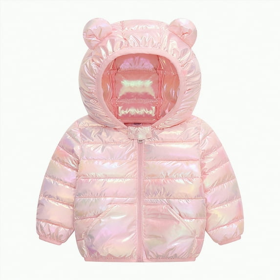 Ccpelsie Boys' Jacket Weather Resistant Coat for Boys Quilted Puffer Outwear for Todler Kids(Pink,4-5 Years)