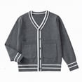 thumbnail image 1 of Ccpelsie Boys Knit Cardigan Sweaters Cute Long Sleeve Button Down Clothes Casual Fashion for Kids and Toddlers(Dark Gray,5-7 Years), 1 of 4
