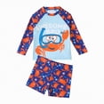 thumbnail image 1 of Ccpelsie Boys Long Sleeve Rash Guard Swim Trunk Swimsuits Set Kids Two Piece Bathing Suit Swimwear Set(Light Blue,6-7 Years), 1 of 8