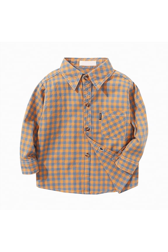 Boys Oxford Shirt Long Sleeve Button Down Dress Shirt Solid Color for Uniform Weddings and Smart Casual Wear(A-Coffee,10-12 Years)