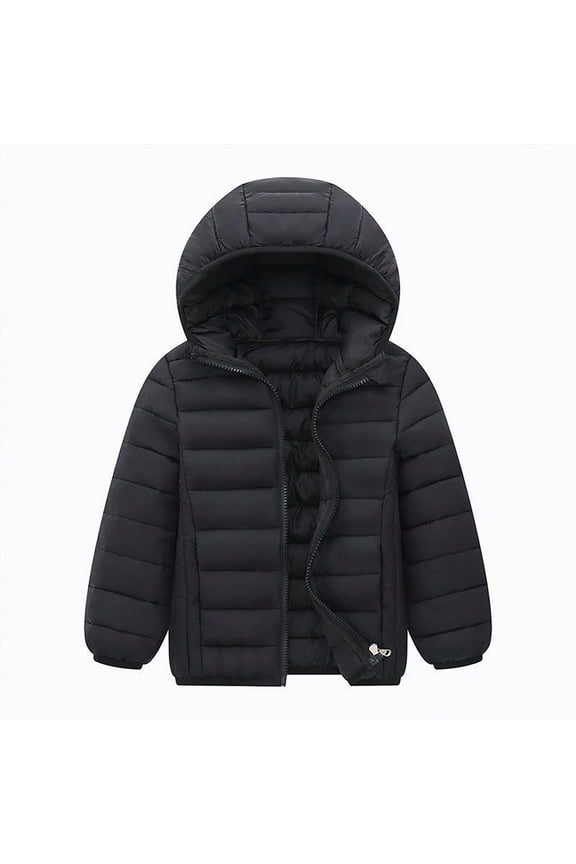 Boys' Puffer Bubble Jacket Kid Winter Fashion Casual Outerwear Jacket for Toddler Big/Little Boys(Black,6-7 Years)