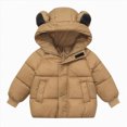 thumbnail image 1 of Ccpelsie Boys' Puffer Jacket - Full Zip Up Hooded Winter Jacket Toddler Winter Jackets for Little/Big Boys(Coffee,5-6 Years), 1 of 4
