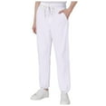 thumbnail image 1 of Ccpelsie Boys' School Uniform Jogger Pants, Elastic Waistband with Drawstring Closure, Stretch Twill Fabric(White,5-6 Years), 1 of 8