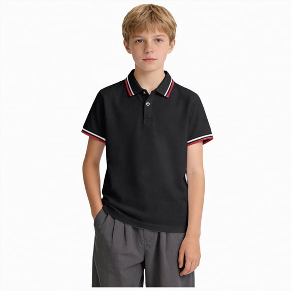 Ccpelsie Boys Short Sleeve T-Shirt Kids Tops Summer Crewneck Shirts Basic Cozy Tees(Black,7-8 Years)