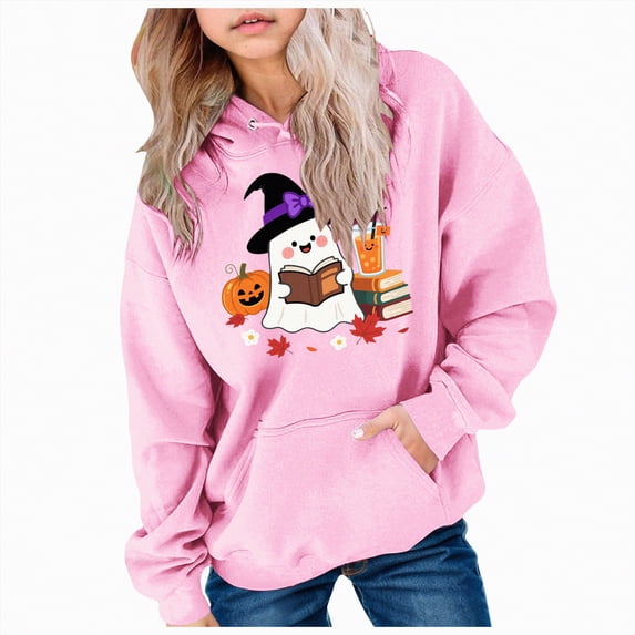 Ccpelsie Boys' Soft Comfortable Fleece Pullover Hoodie Sweatshirt With Kangaroo Pocket for Big/Little Kids(Pink,8-9 Years)