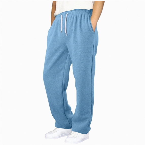 Ccpelsie Boys Sweatpants Wide Leg Boys Athletic Drawstring Joggers Pants Kids Sweatpants Open Bottom PantsSky Blue,15-16 Years