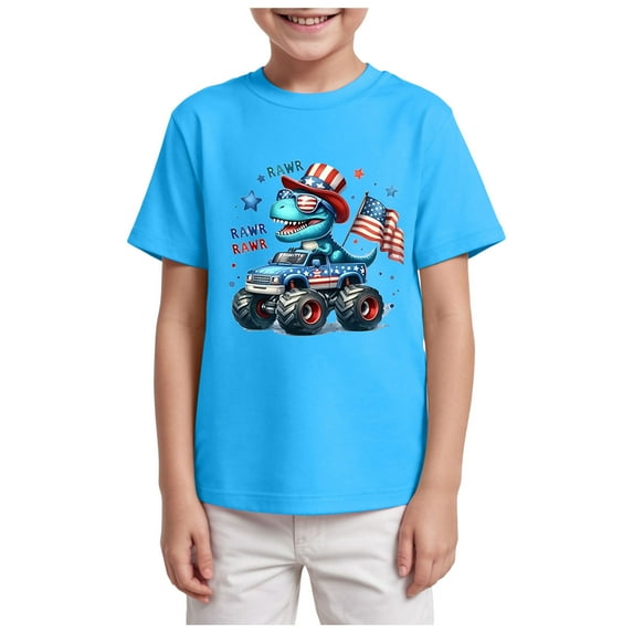 Ccpelsie Boys T-Shirt Oversized Short Sleeve Basic Tops Crew Neck Loose Tees Kid Fashionable Casual Top(Sky Blue,13-14 Years)