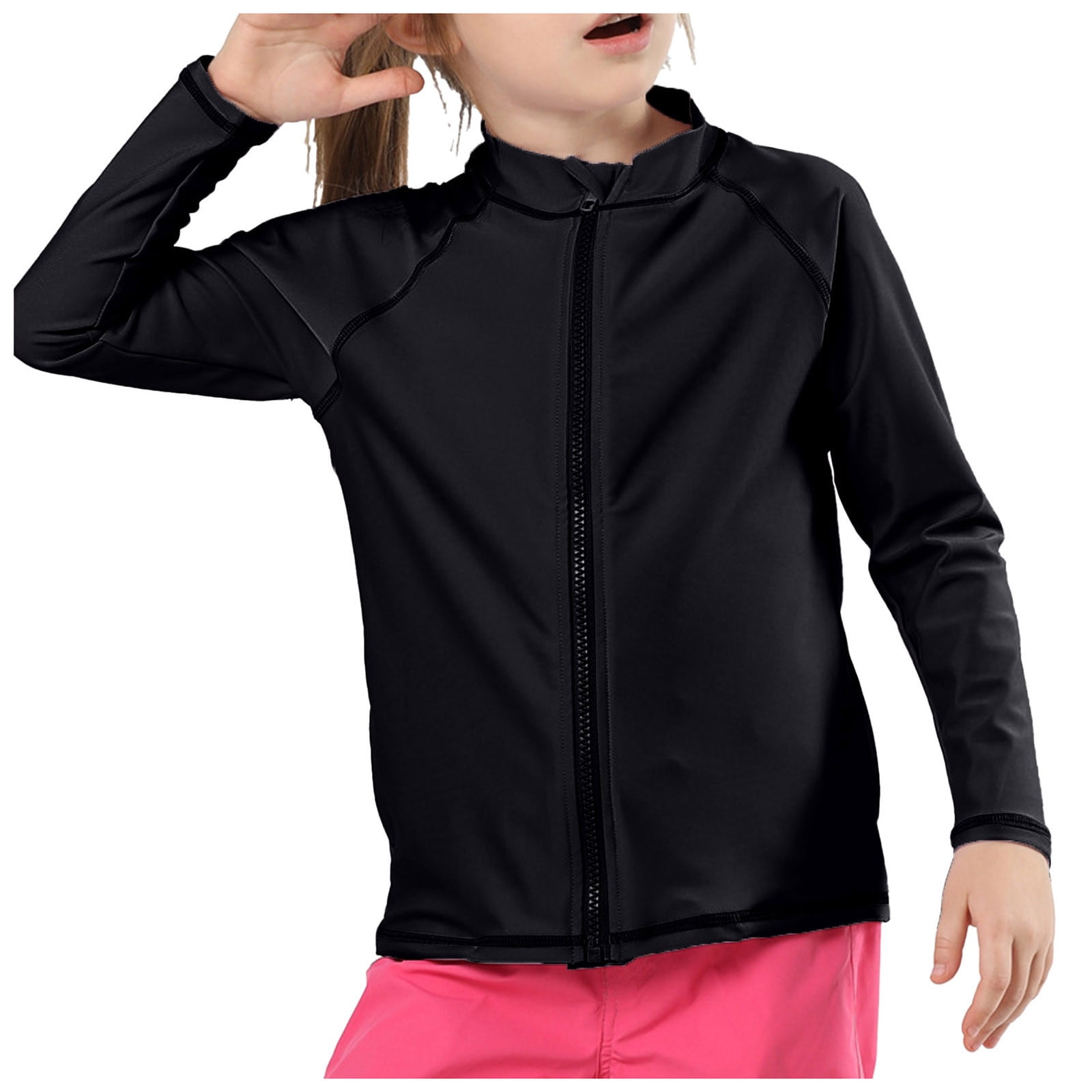 Ccpelsie Boys Toddler Rash Guard Long Sleeve Zip Up UPF 50+ Sun ...