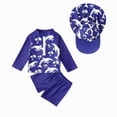 thumbnail image 1 of Ccpelsie Boys Two Piece Rash Guard Swimsuits Kids Short Sleeve Swimwear Sets Quick Dry Bathing Suit(Navy,3-4 Years), 1 of 4