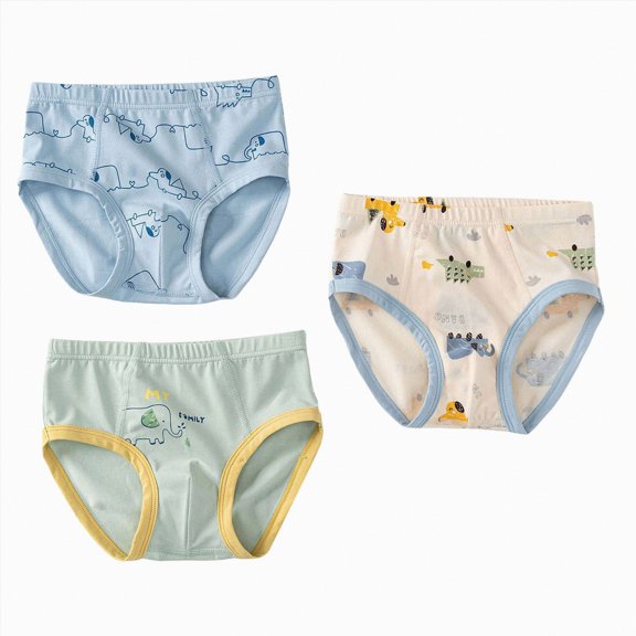 Ccpelsie Boys Underwear Soft Brief Cotton Toddler Kids Animal Comfortable Panites(Blue,2-3 Years)