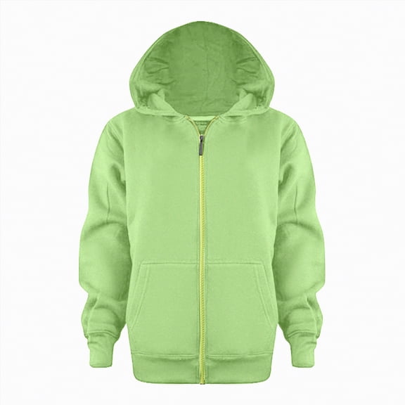 Ccpelsie Boys Zip Up Hoodie - Cozy Zip Up Hoodie - Casual Hooded Sweatshirt for Boys Girls(Green,18-24 Months)