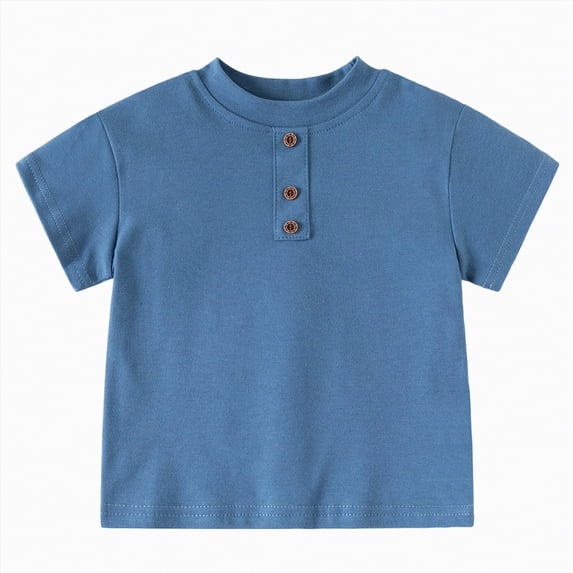 Ccpelsie Boys shirts Tees Kids Tshirt Youth Short Sleeve Summer Crewneck Tops(Blue,2-3 Years)