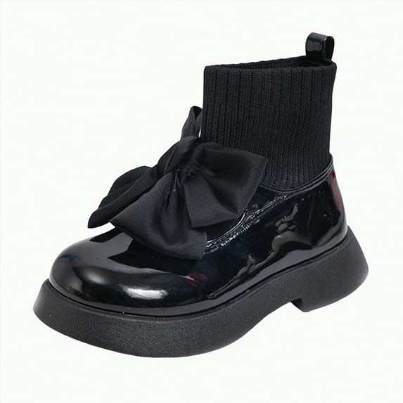 Ccpelsie Children Winter Boots Toddler Girl Boots Warm Fashion Outdoor Girls Boot for Little Kids Big Kids(Black,9.5)