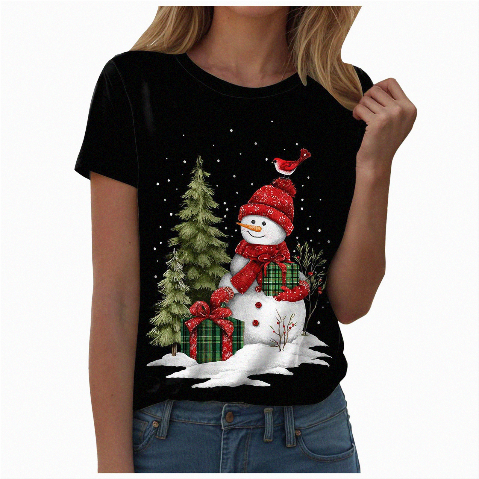Merry Christmas Gold Tree New Year Celebration Women T-shirt - DE