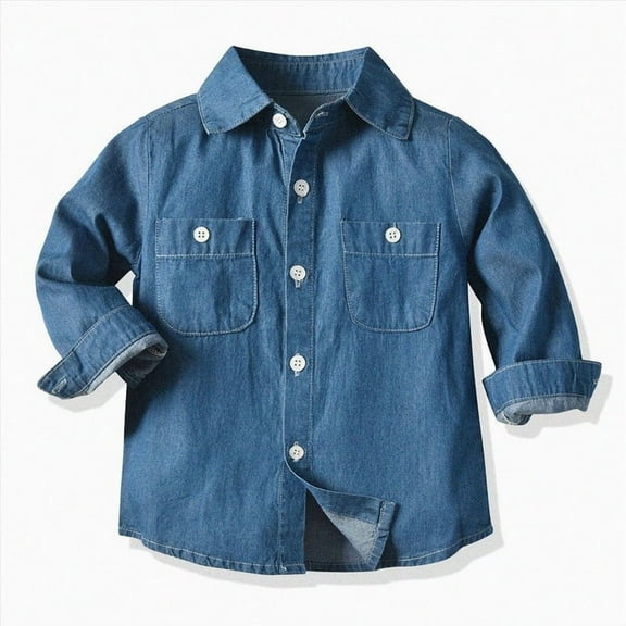 Ccpelsie Denim Jacket for Little/Big Girls and Boys Jean Jacket, Spring Fall Denim Jacket for Toddlers(Blue,5-6 Years)