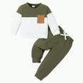 thumbnail image 1 of Ccpelsie Fall Outfit for Toddler Boy Girl Long Sleeve Sweatshirt Pant Sets Winter Pullover Clothes Green,12-18 Months, 1 of 7