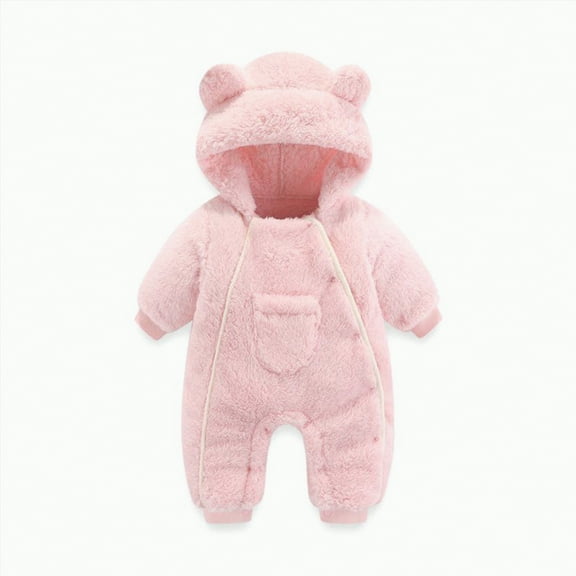 Ccpelsie Fall Winter Baby Clothes Newborn Boy Girl Hoodie Romper Long Sleeve Jumpsuit Winter Infant One Piece Outfit forToddler(Red,3-6 Months)